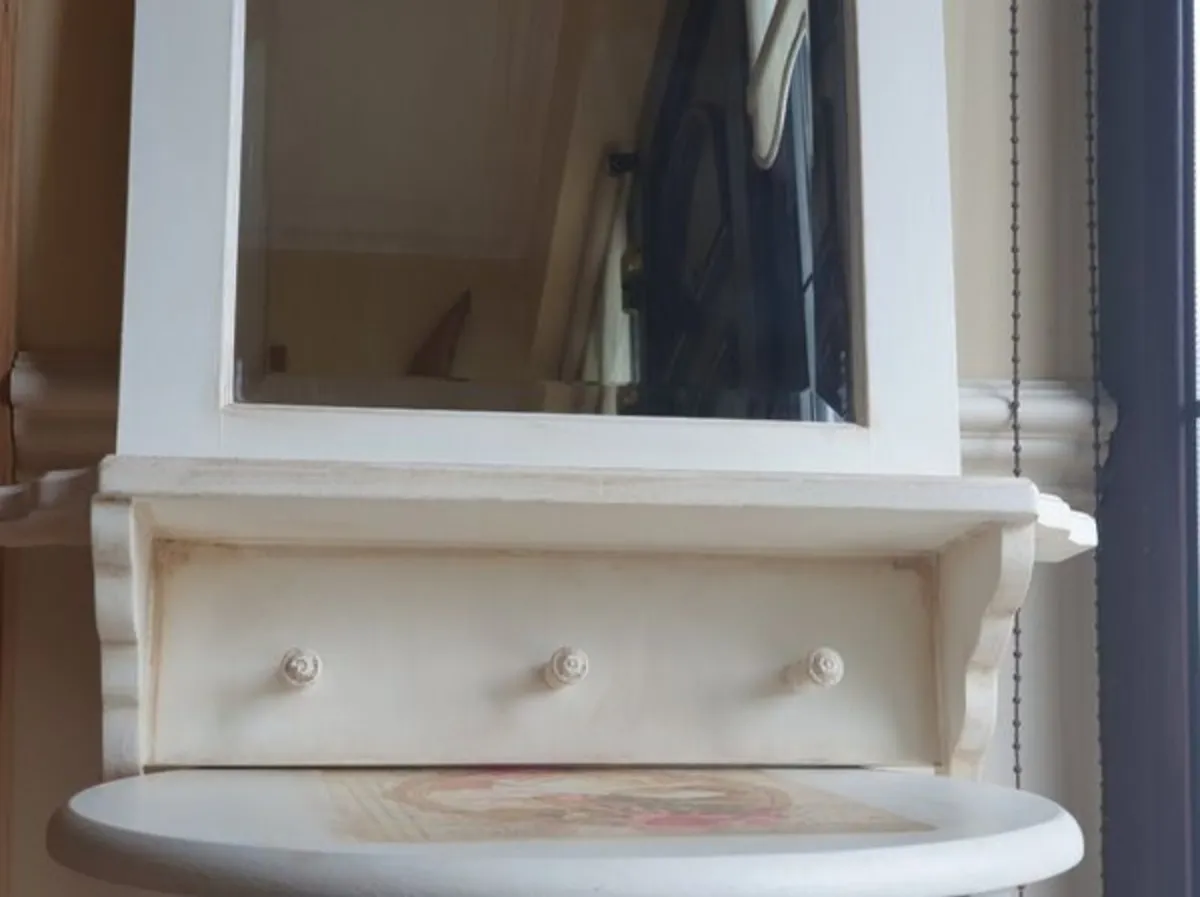 French country vintage style Mirror with shelf - Image 3