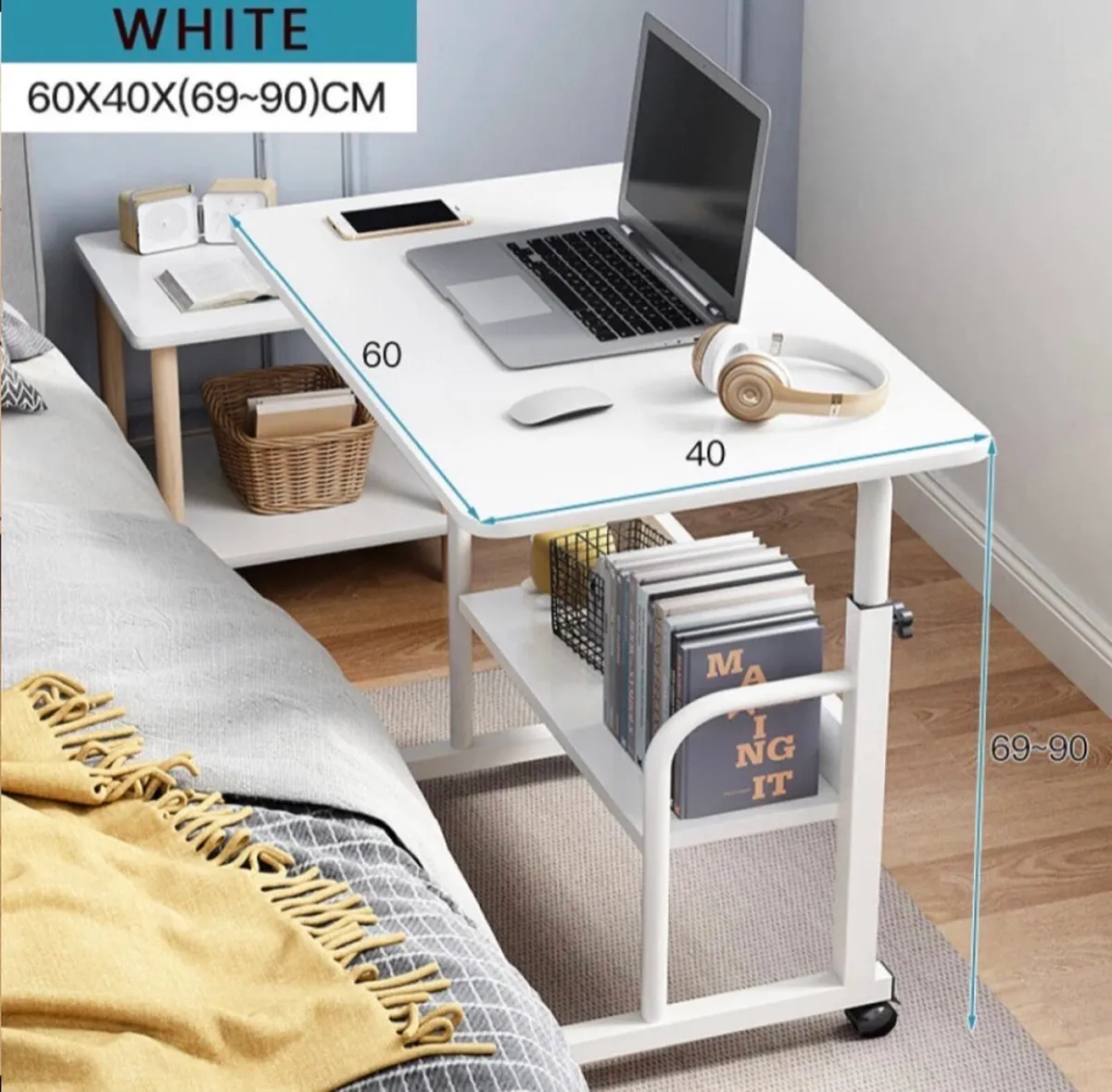 NEW Height Adjustable Study Desk Over Bed Table - Image 2