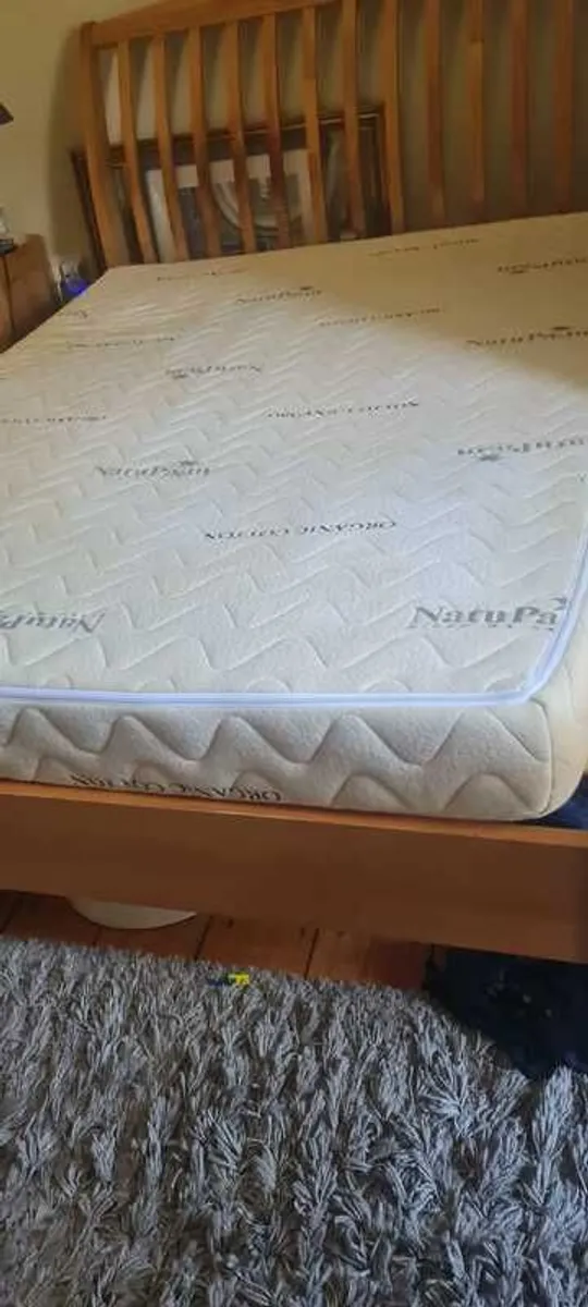 Solid wooden King Size bed and mattress - Image 4