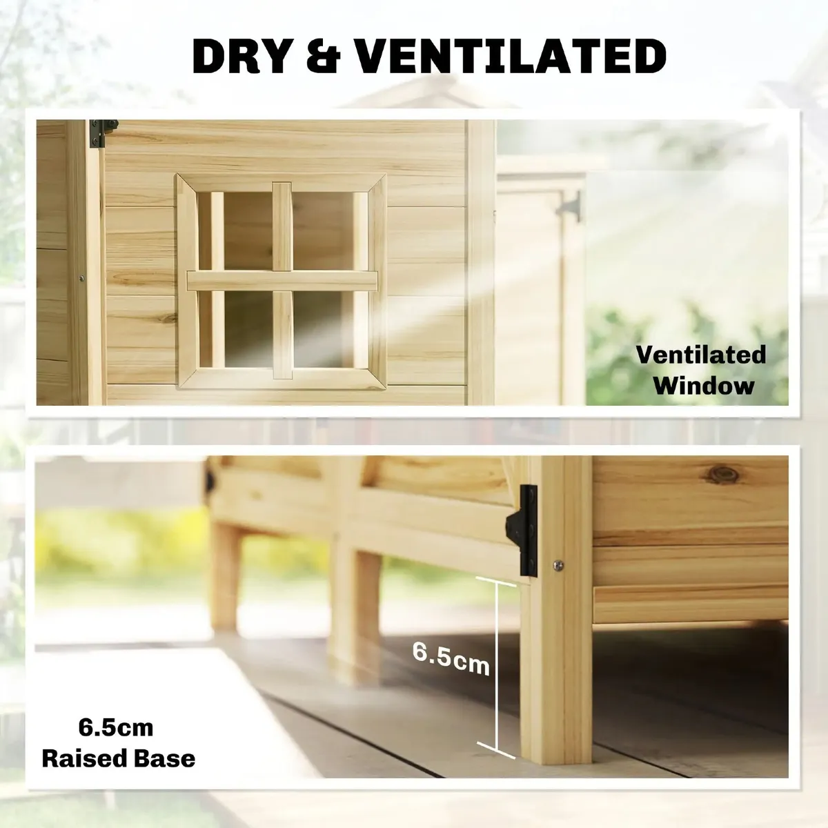 Wooden Shed with Double Zone Design Natural Wood - Image 4