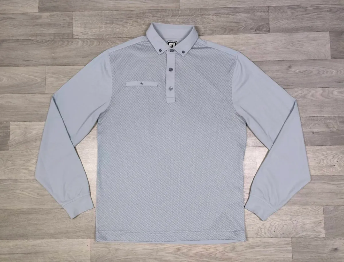 FootJoy FJ Long Sleeve Golf Polo Shirt Mens Medium - Image 1