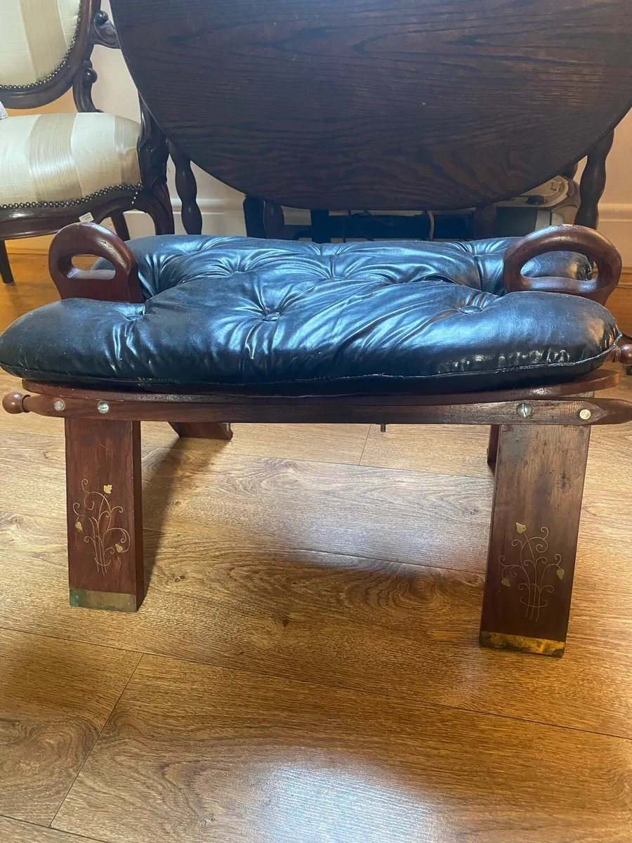 Vintage camel saddle stool - Image 3