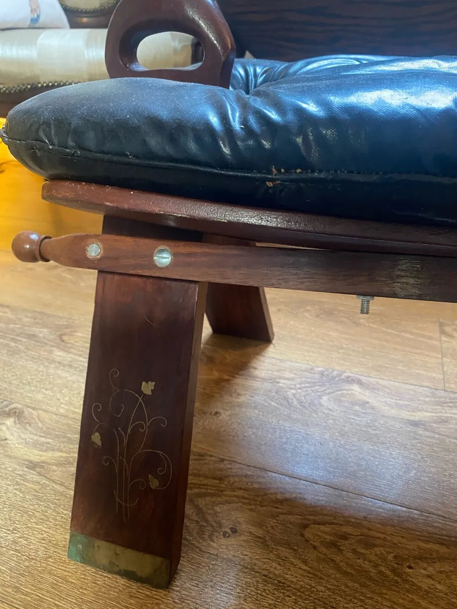 Vintage camel saddle stool - Image 4