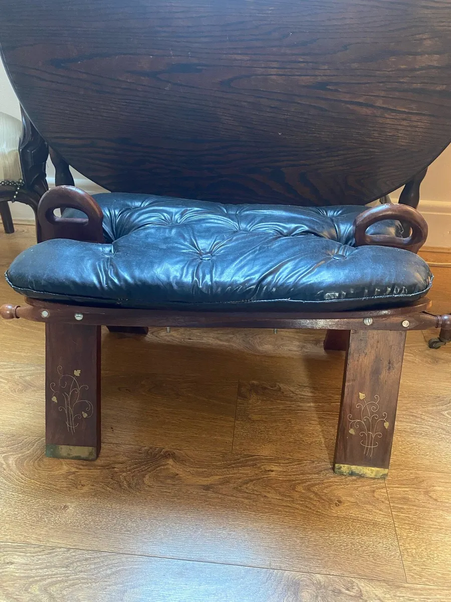 Vintage camel saddle stool - Image 1