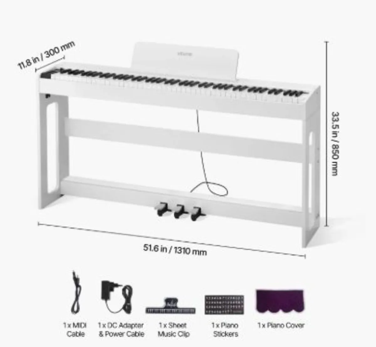 Weighted Digital Piano, 88 Keys Fully Weighted, - Image 4