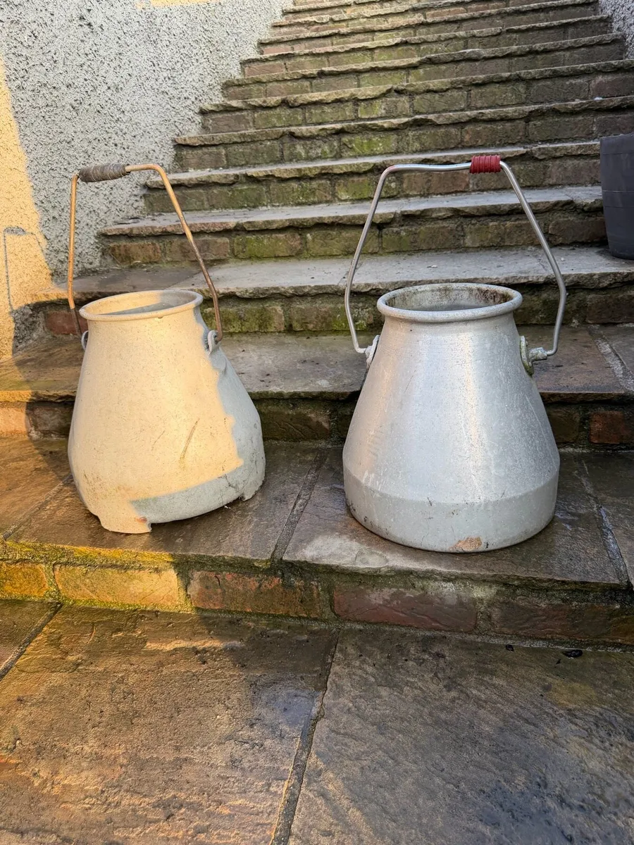 Two old milk churns - Image 1