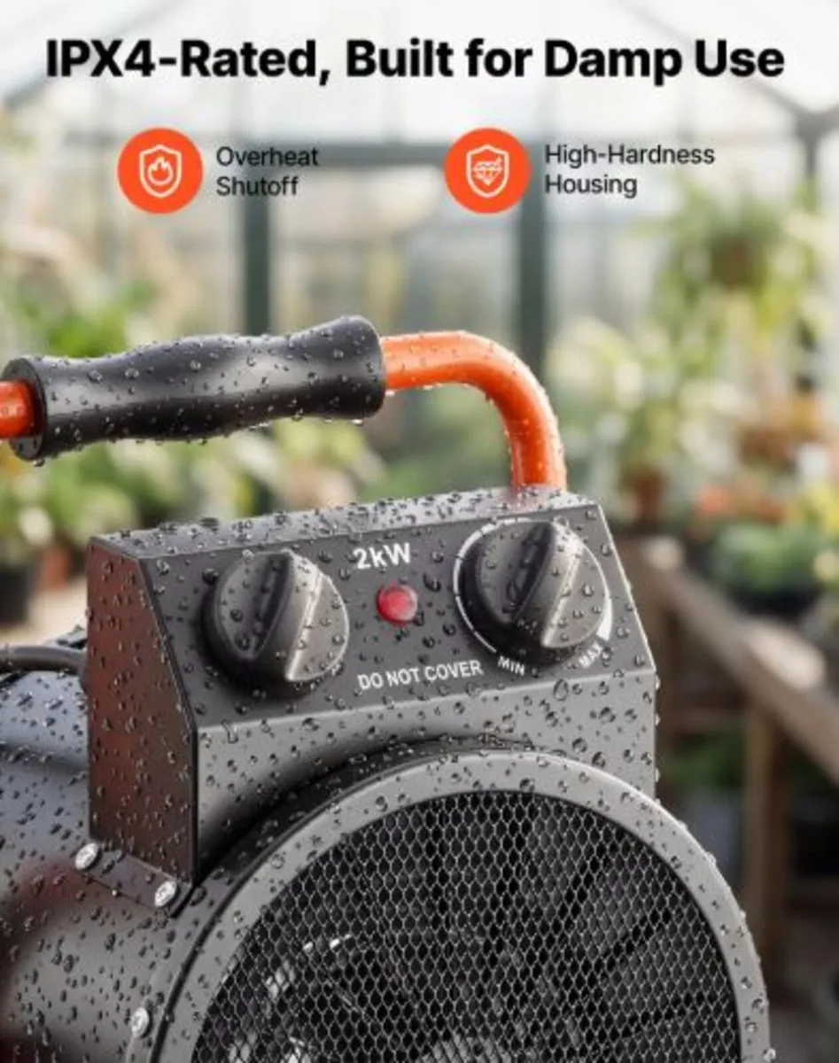 Greenhouse Heater, 2000W Electric Space Heater - Image 4