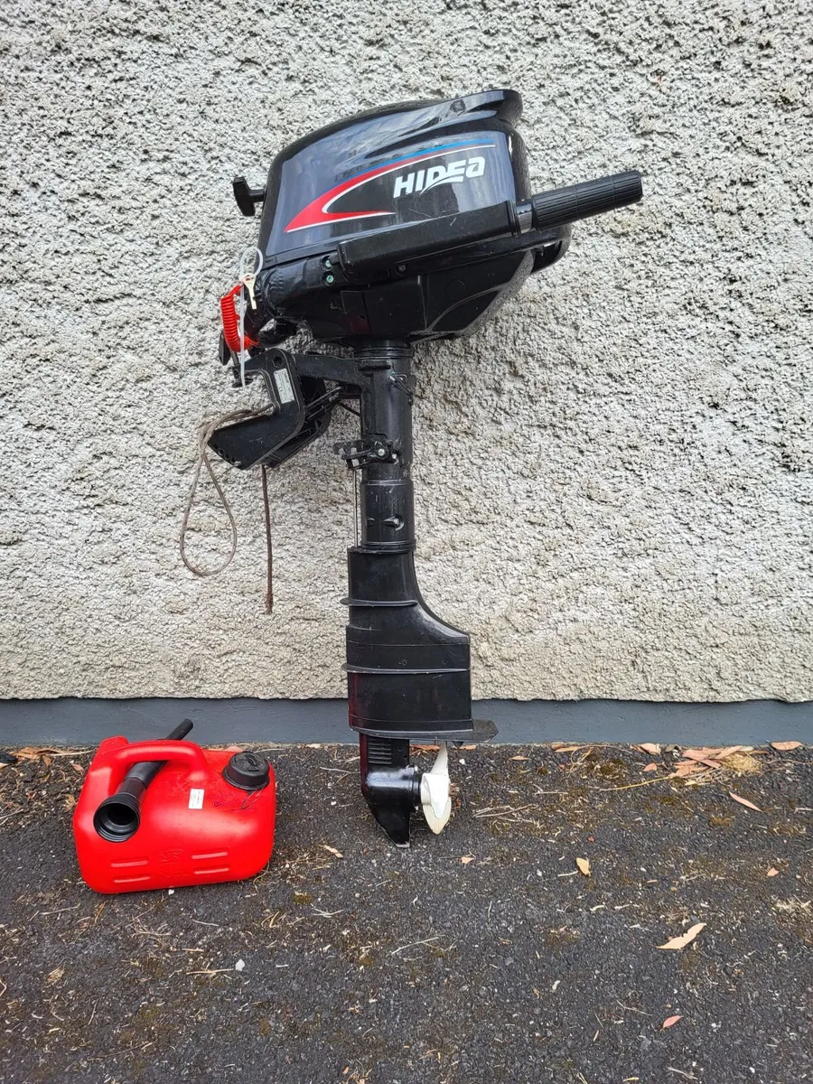 Hideo long shaft 6hp outboard motor and fuel tank - Image 2