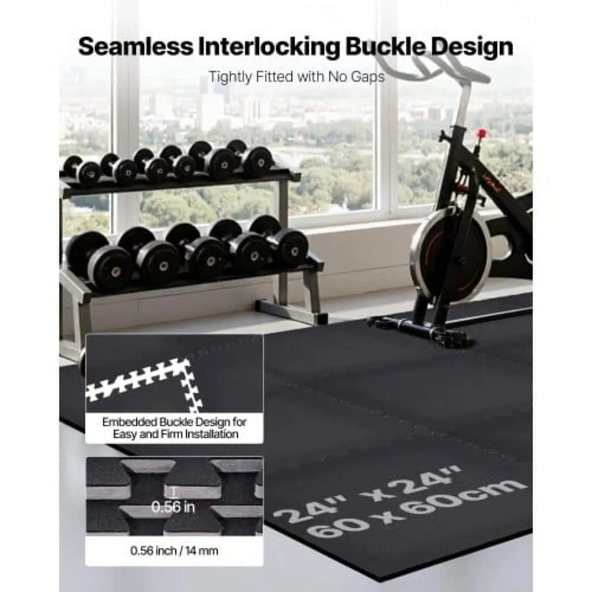 Puzzle Exercise Mat, 12 PCS Fitness Equipment Mats - Image 3