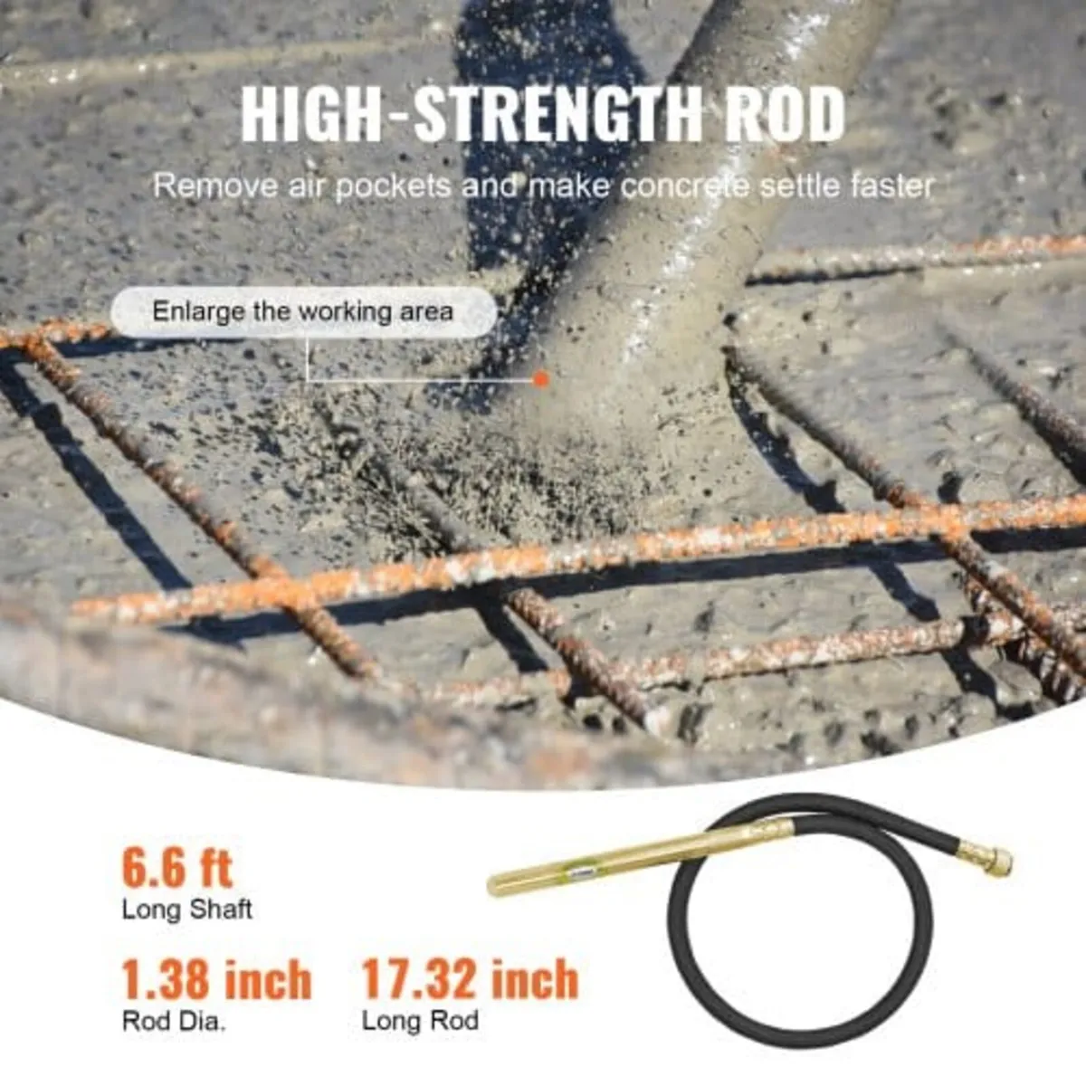 Handheld Concrete Vibrator, 960W Electric Vibrator - Image 3