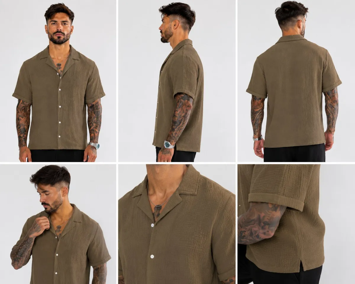 Summer Breeze Textured Shirt – Brown - Image 2