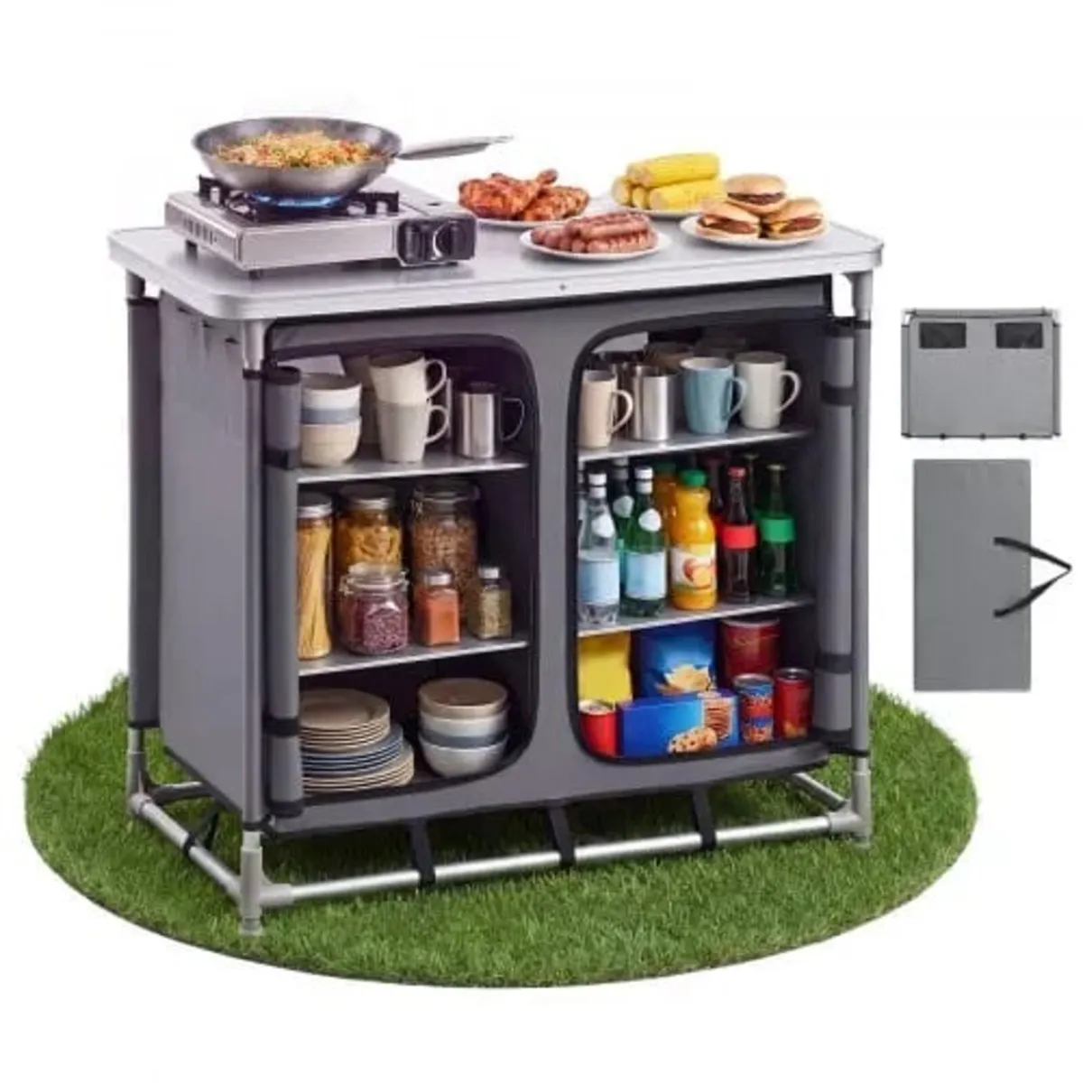 Camping Storage Cabinet, Outdoor Portable Aluminum - Image 1