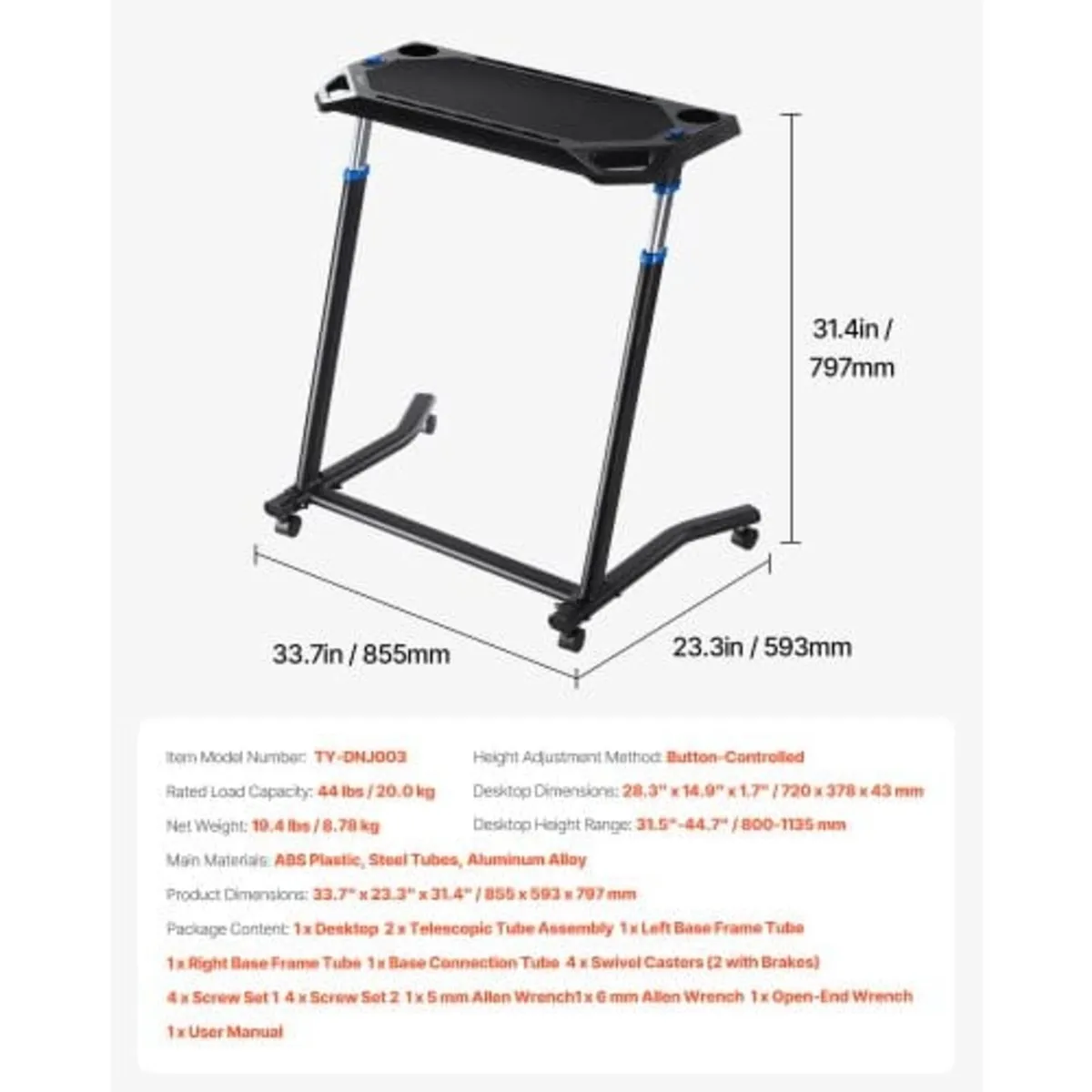 Cycling Desk, Mobile Foldable Multi-Functional Bik - Image 4