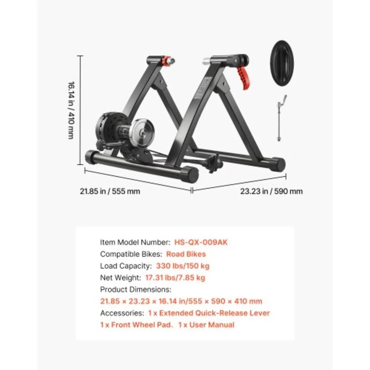 Bike Trainer, 6 Level Resistance, 660.4-736.6 mm & - Image 2