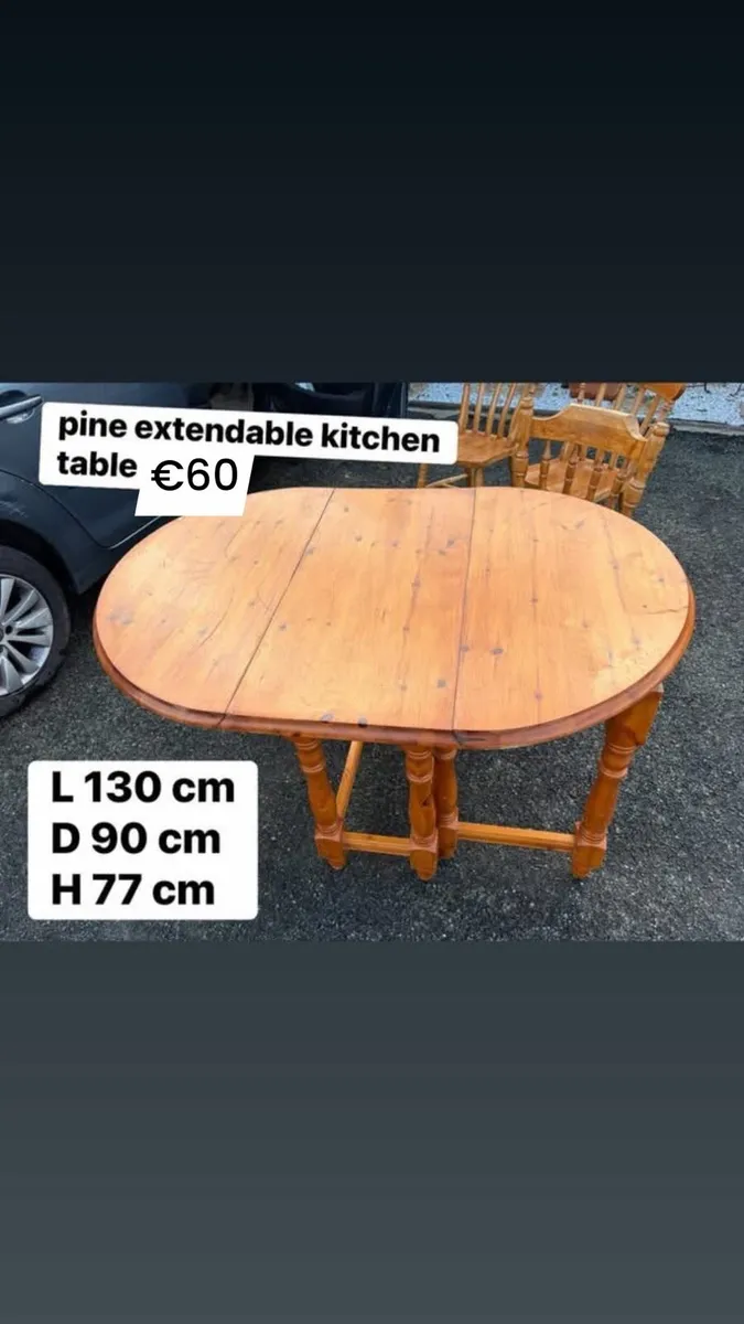 pine extendable kitchen table - Image 2