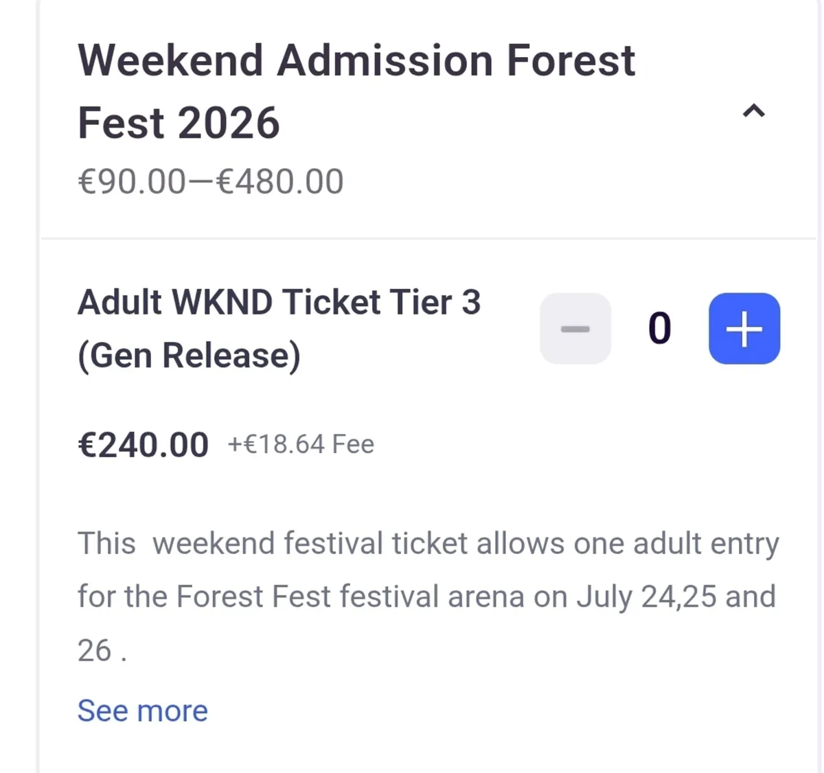 Forest fest weekend pass x1, reduced €175 - Image 3
