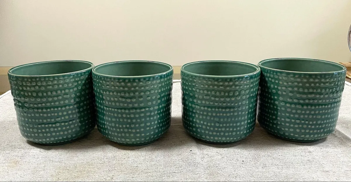 Green shade ceramic flower pots (2 lots) - Image 2