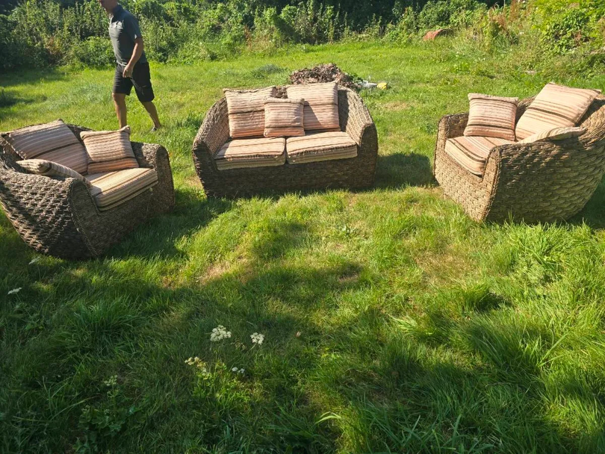 3 peace rattan  garden furniture - Image 1