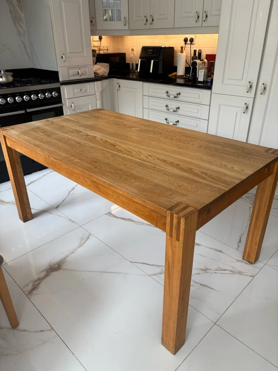 Kitchen wooden table and 6 chairs - Image 2