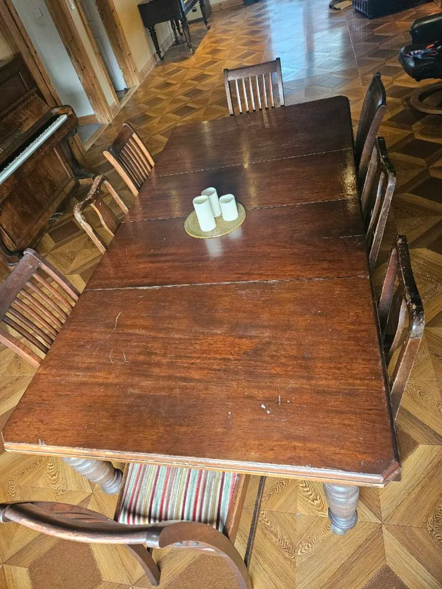 Solid Mahogany Extendable Dining Table & 8 Chairs - Image 2