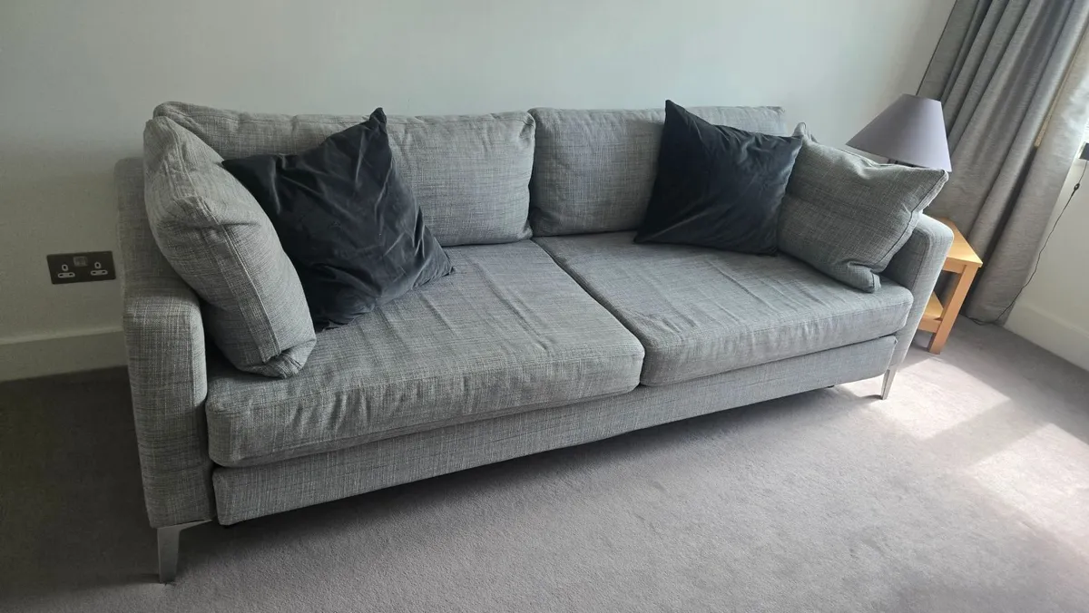 Sofa Bed , large double, grey fabric - Image 4