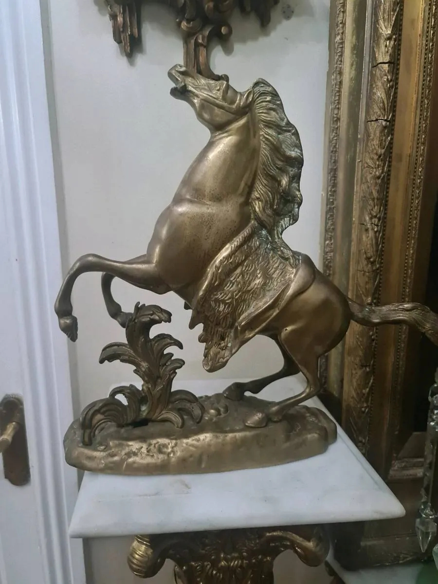 Solid brass rearing horse - Image 2