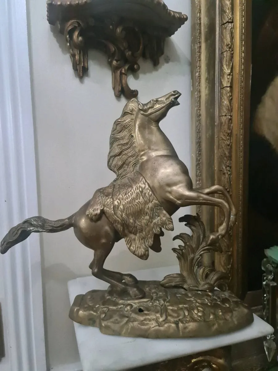 Solid brass rearing horse - Image 3