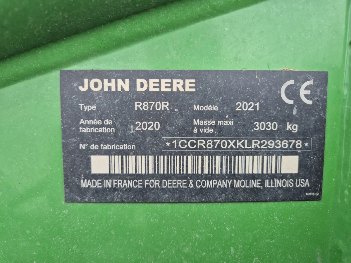 John Deere R870R 2021 - Image 3