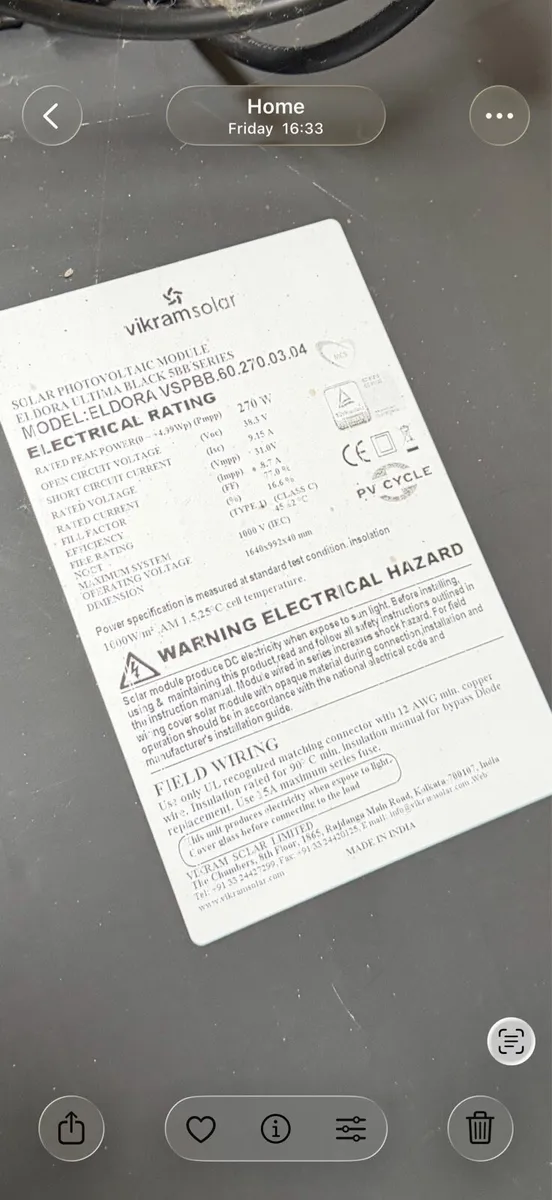 11 PV Panels - 270 W - Image 3