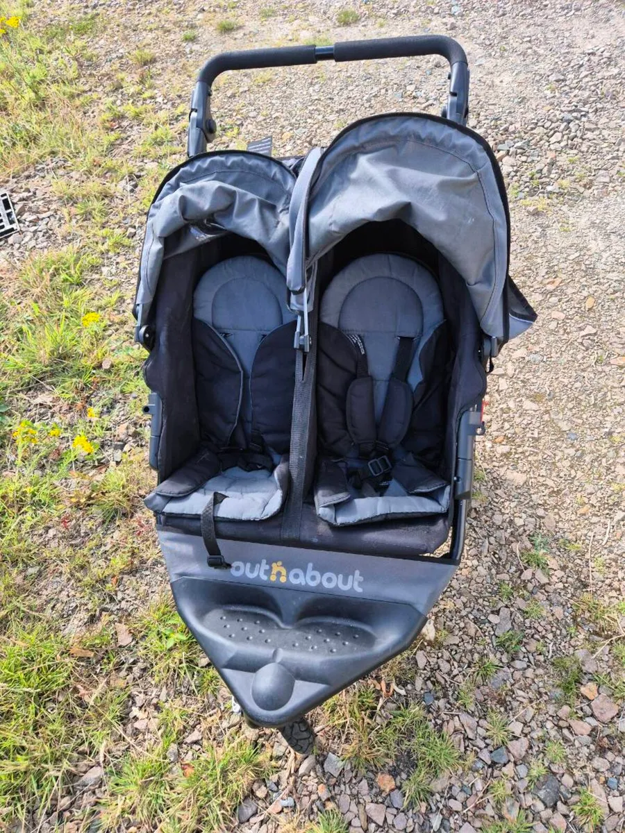 Outnabout Nipper Double Buggy Steel Grey - Image 1