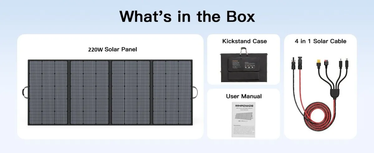 220W portable solar panel for campervan boat home - Image 3
