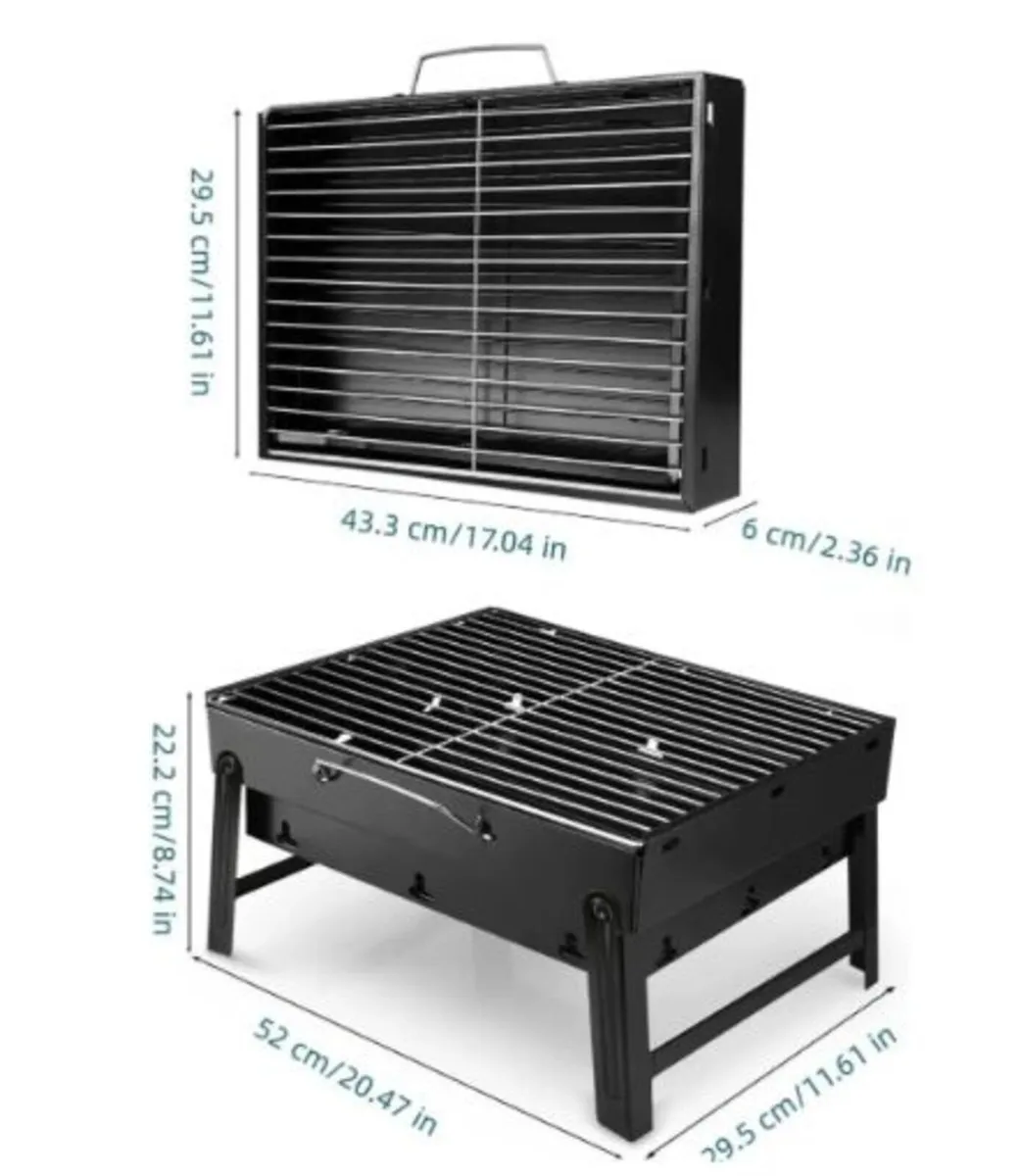 BBQ Charcoal Grill Portable BBQ 20.47x11.61x8.74 - Image 3
