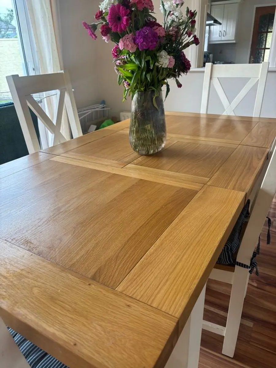 dinning room table and 4 chairs , glass for top of table - Image 2