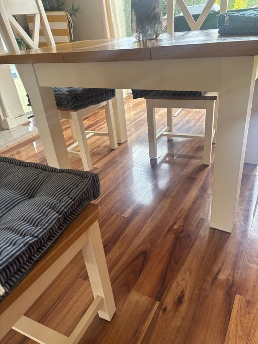dinning room table and 4 chairs , glass for top of table - Image 4