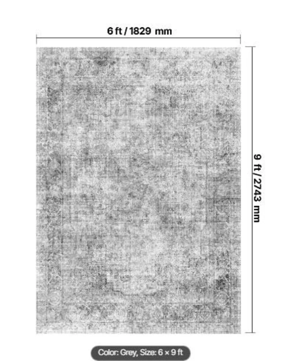 Area Rug, 6 x 9 ft Large Washable Boho Rug - Image 4
