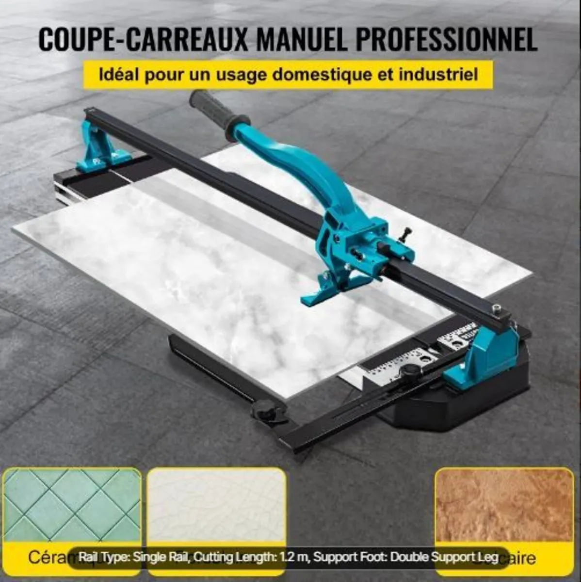 47 Inch Tile Cutter Single Rail Double Brackets - Image 4