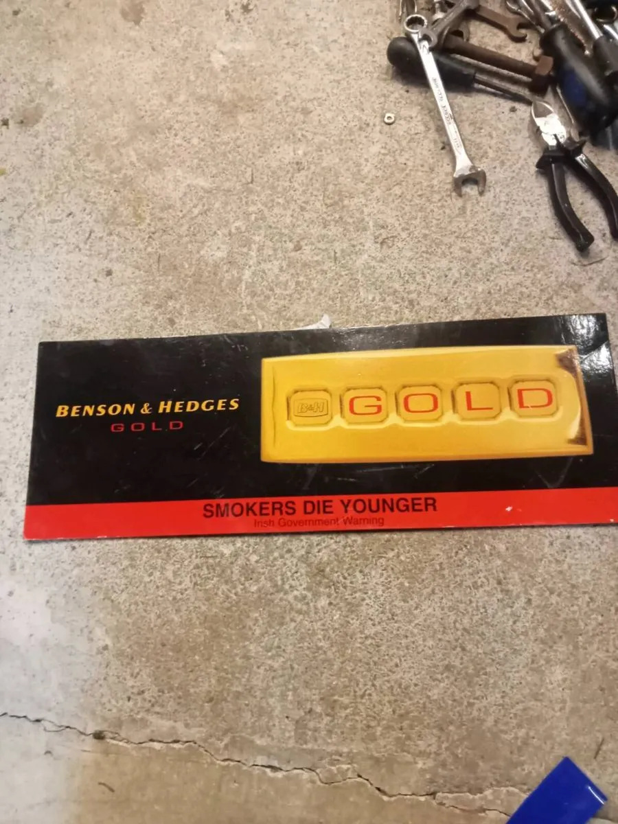 Old Benson and hedges cardboard sign - Image 1
