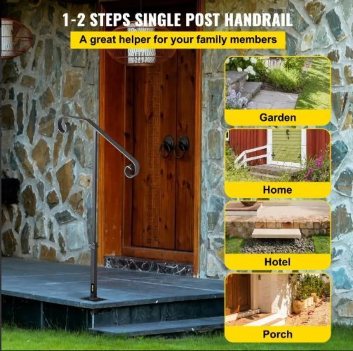 Dark Gray Single Post Handrail - Image 3