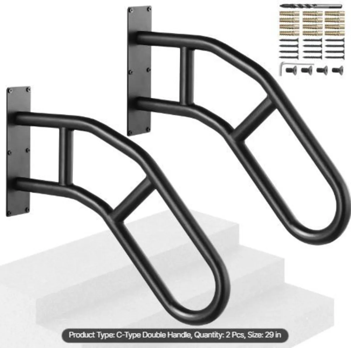 Handrails for Outdoor Steps, 29" Length Wall Moun - Image 3
