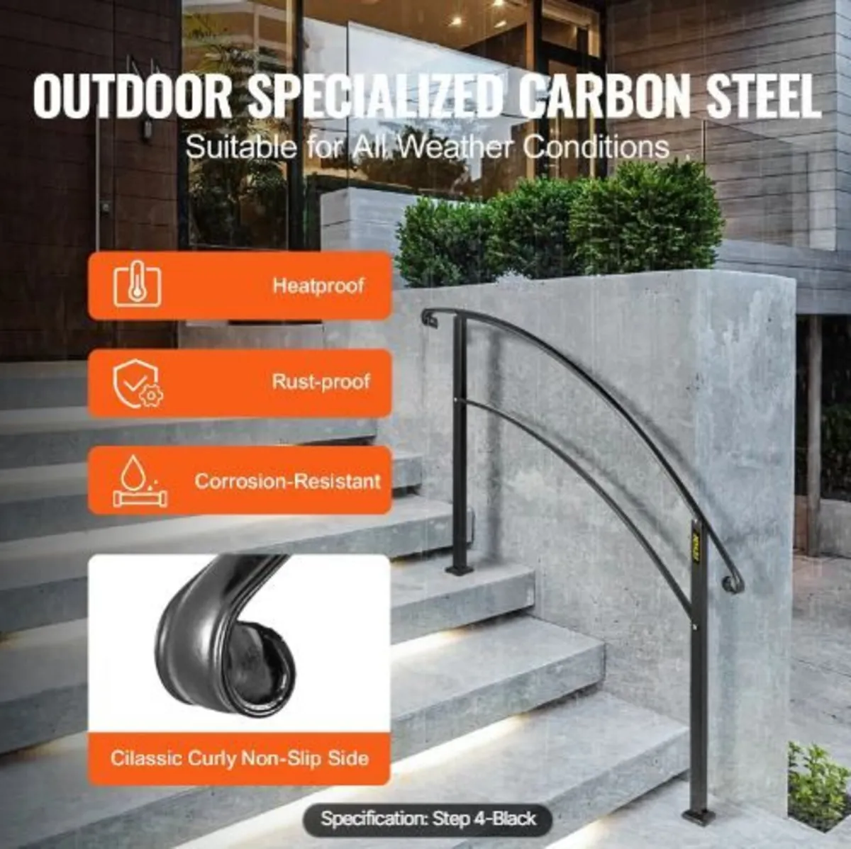 4-Step Handrail Fits 1 or 4 Steps - Image 4