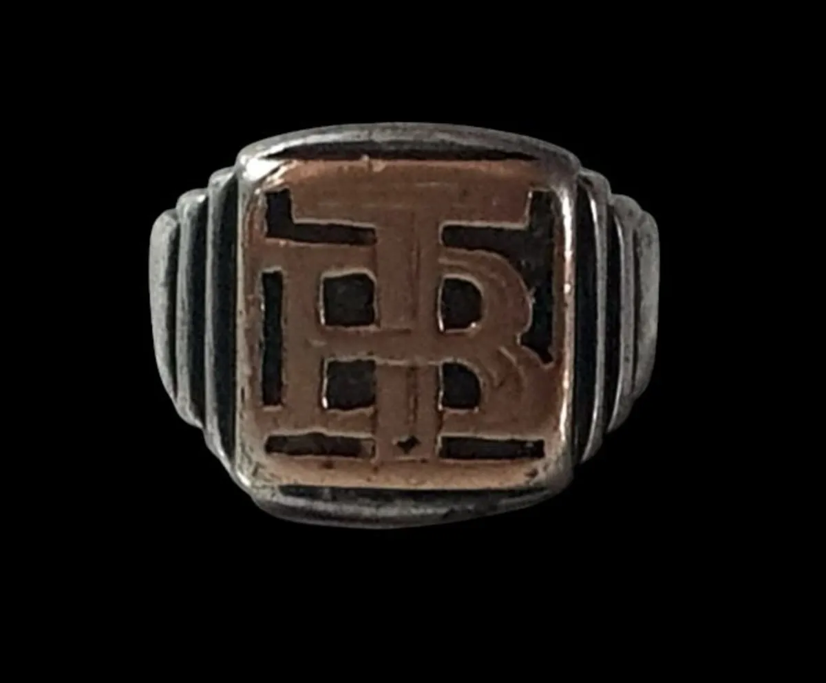 Vintage Thomas Burberry Silver & Gold Ring - Image 3