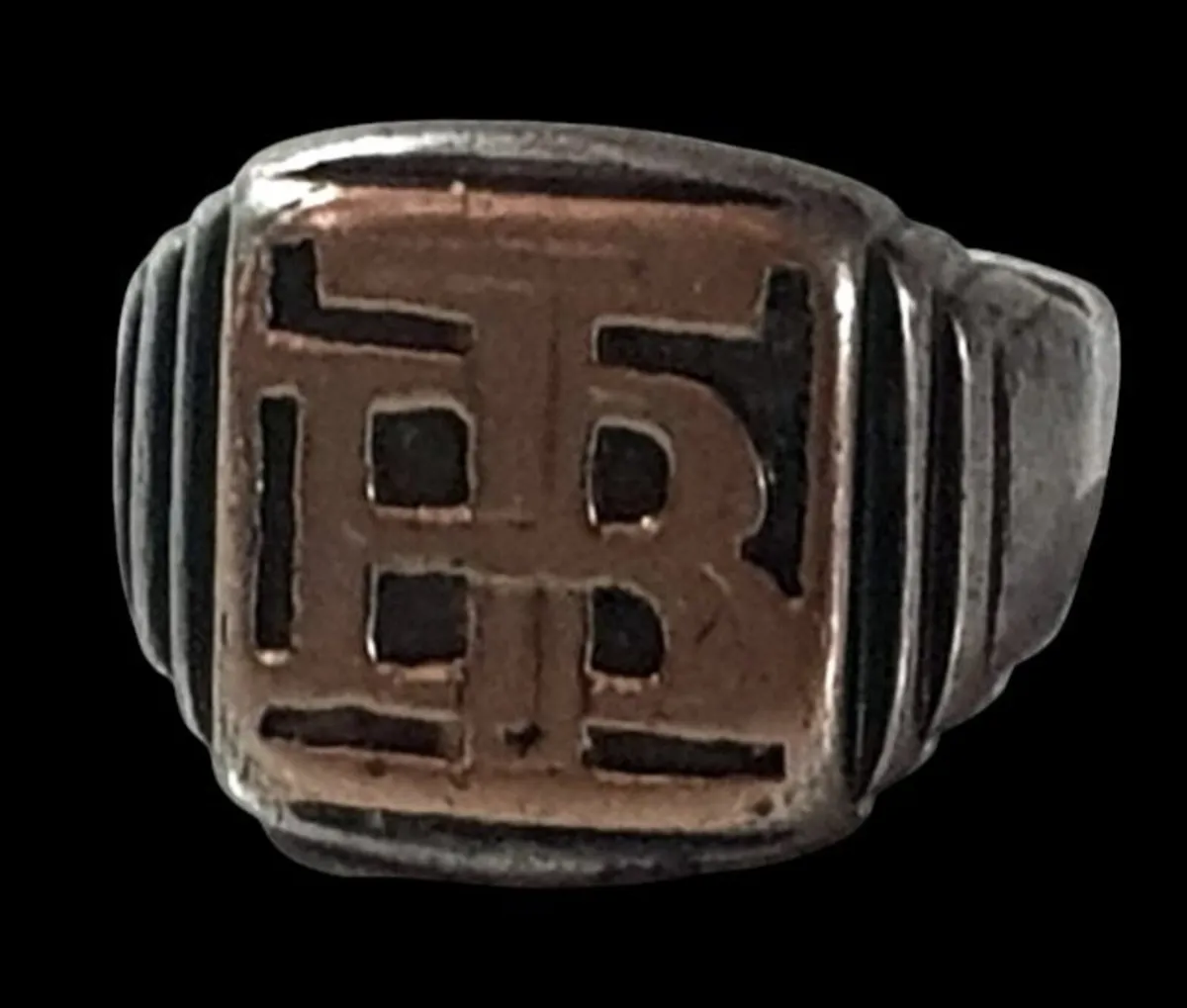 Vintage Thomas Burberry Silver & Gold Ring - Image 2