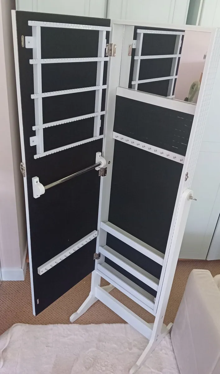 White Freestanding Jewellery Cabinet - Image 1