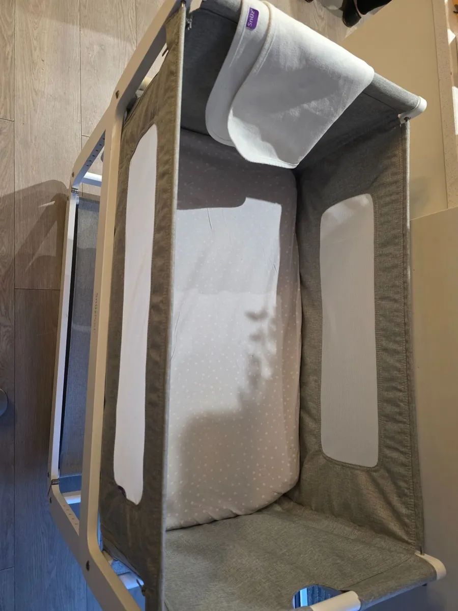 1 SnuzPod 3 Bedside Crib - White and Grey - Image - Image 2