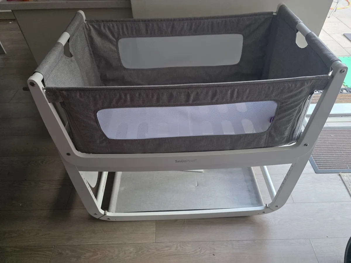 1 SnuzPod 3 Bedside Crib - White and Grey - Image - Image 4