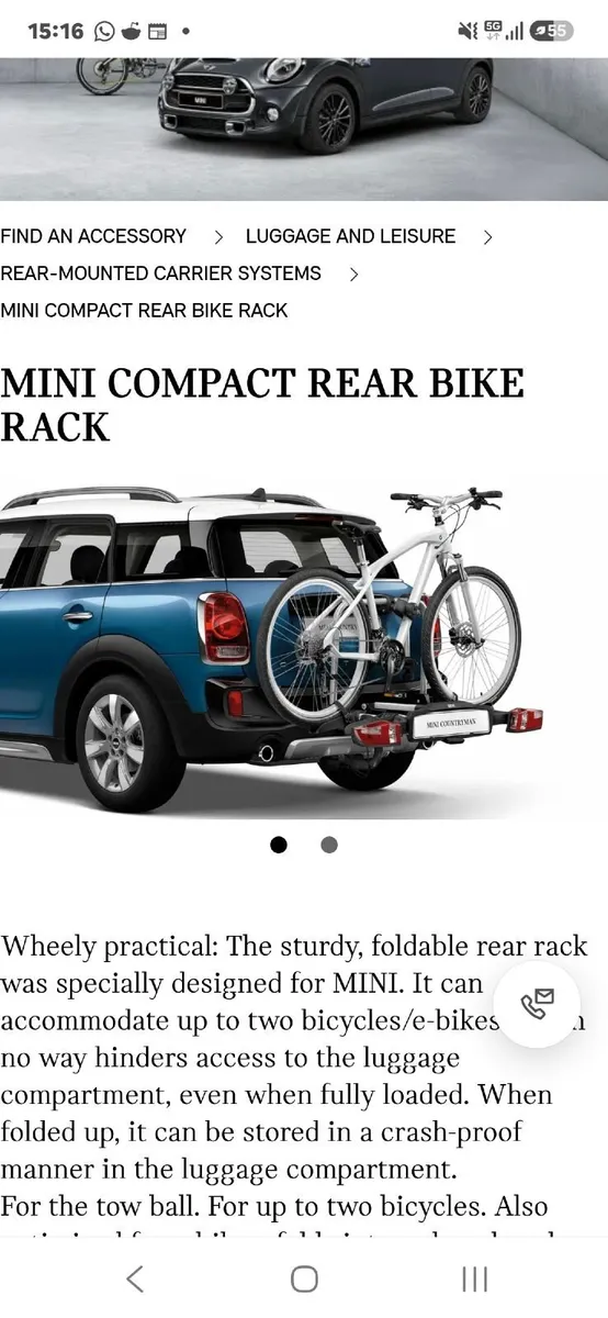 Bicycle carrier  for mini countryman specifically. - Image 2