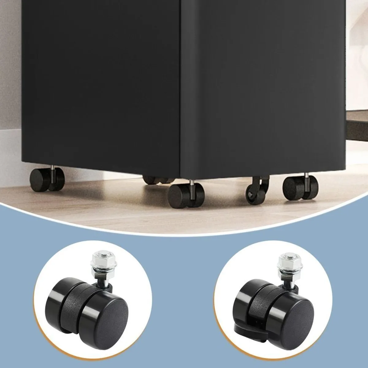 Rolling Filing Cabinet With Lock 3 Drawer Mobile O - Image 3