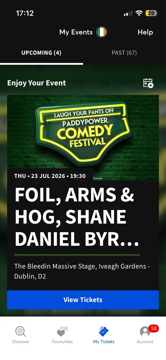 COMEDY TICKETS - Paddy Power Festival