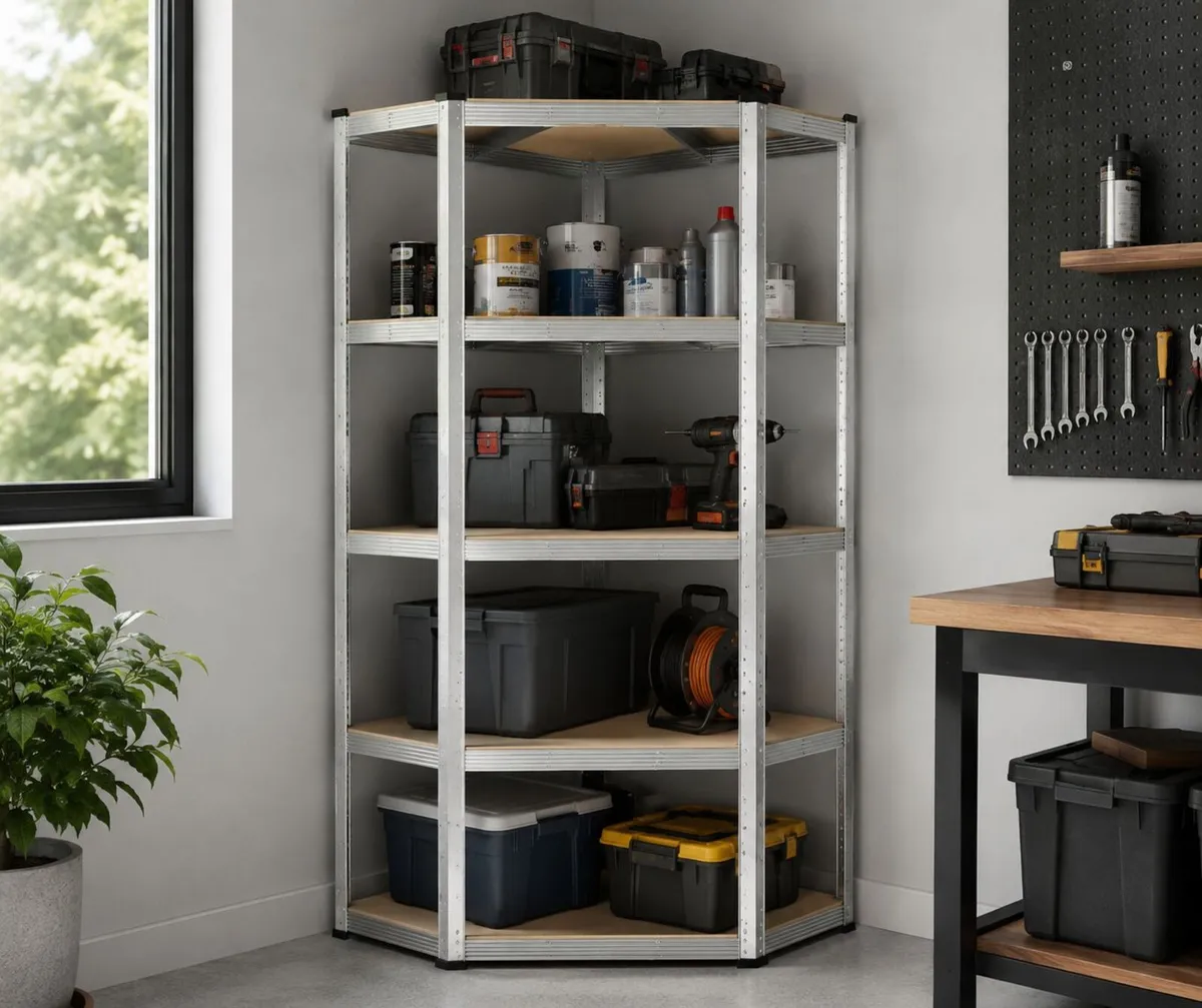 Heavy Duty Corner Shelving Unit 875kg 5 Tier Garag - Image 1
