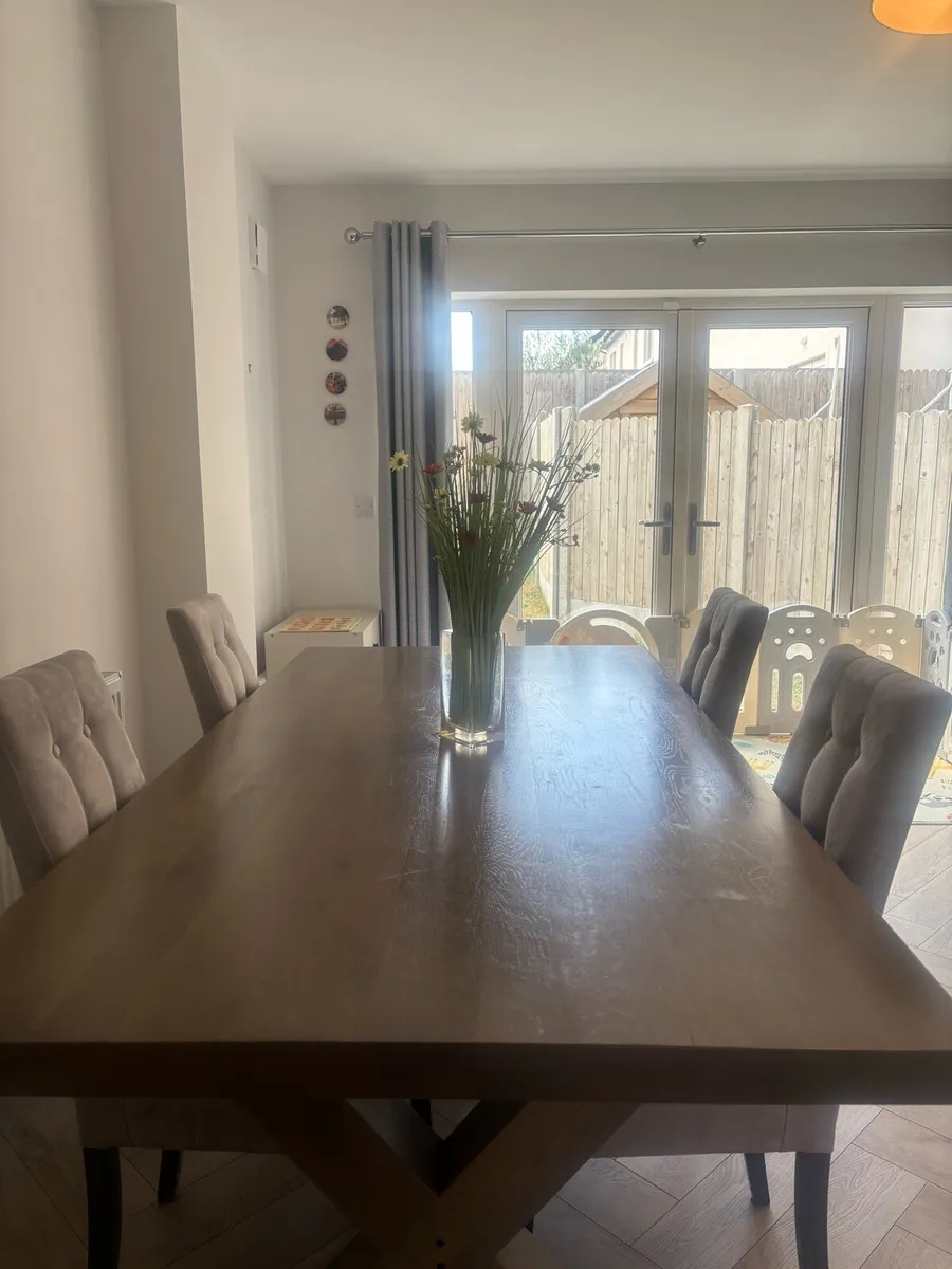 Solid Oak Dining Table - Image 2